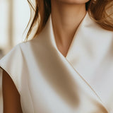 Macy | Sleeve Satin Wrap Blouse with Sculpted Silhouette