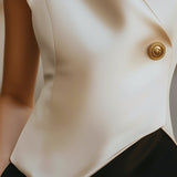 Macy | Sleeve Satin Wrap Blouse with Sculpted Silhouette