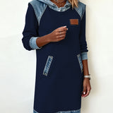 Dress with Hood and Contrasting Panels