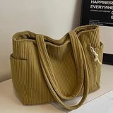 Tilda | Ribbed Tote Bag with Cord Detail
