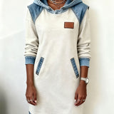 Dress with Hood and Contrasting Panels
