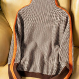 Malou | High Neck Pullover with Striking Contrast Stripes