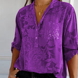 Stefania | Timeless Shirt with Print, Collar, and Buttons