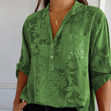 Stefania | Timeless Shirt with Print, Collar, and Buttons