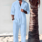 Jim | Cotton Linen Top & Pants Two-Piece Set