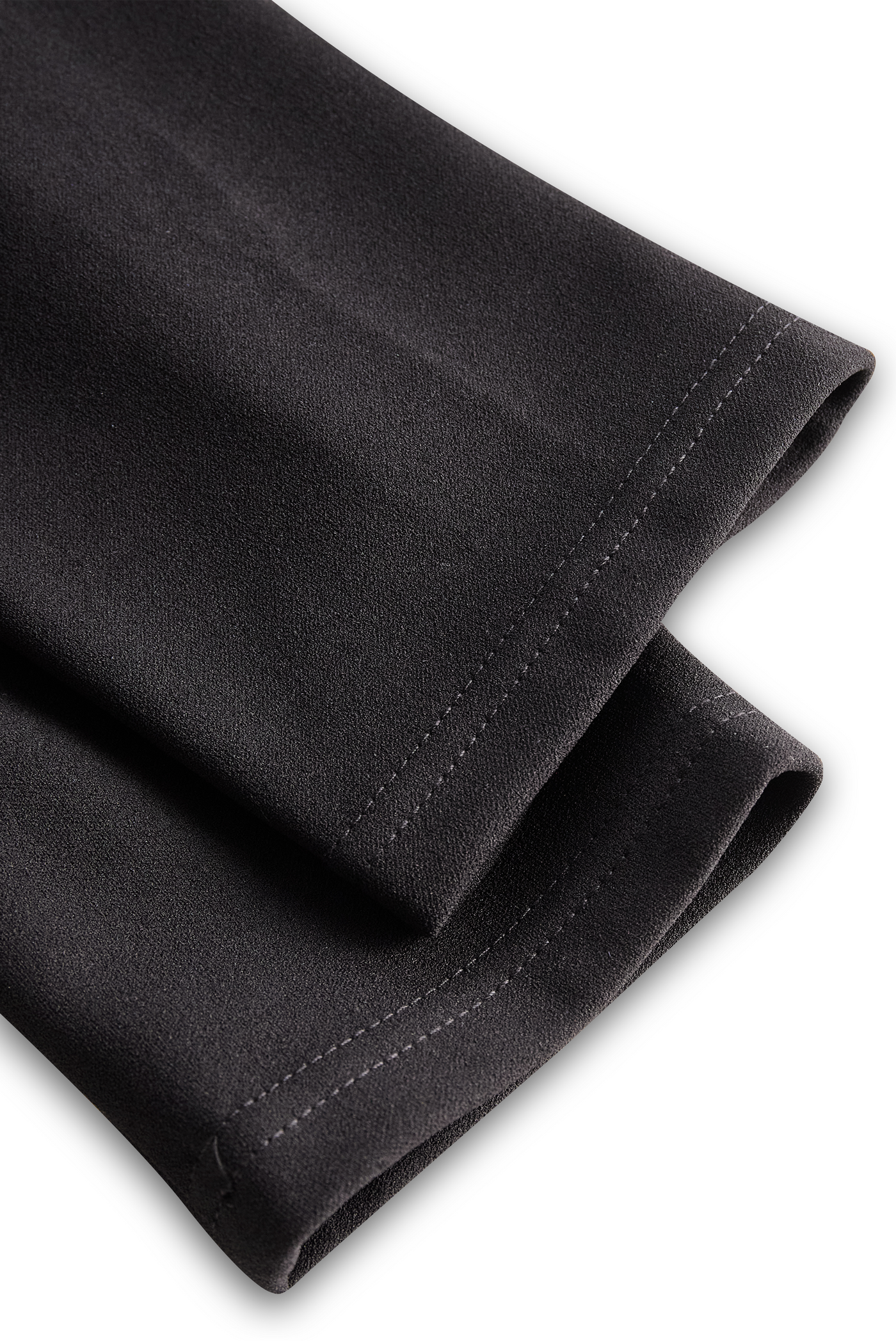 Refined Black Belted Sheath Dress with Mandarin Collar