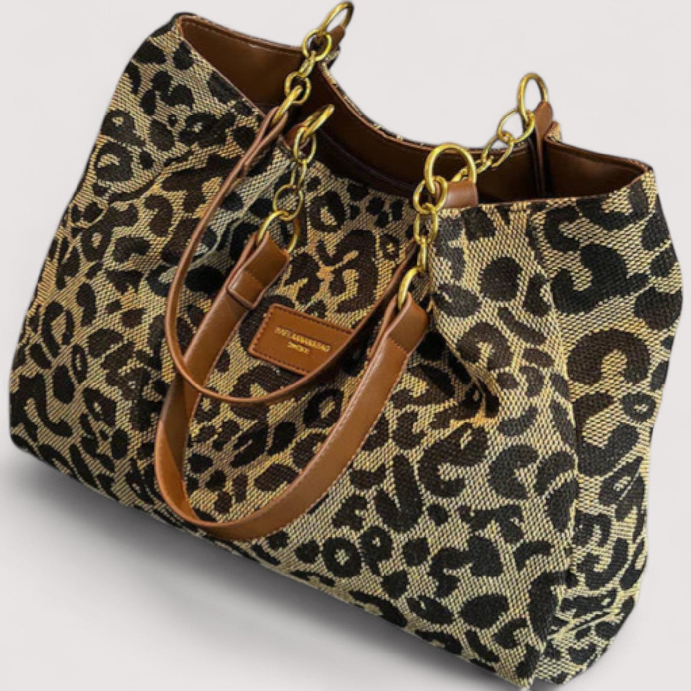 Edith | Leopard Canvas Shopping Bag