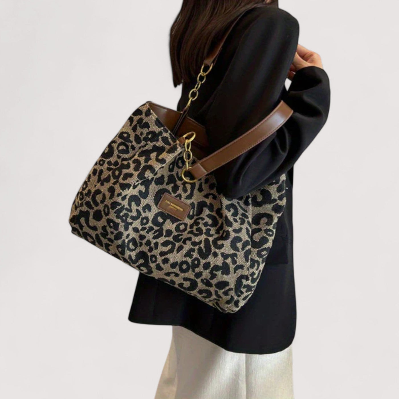 Edith | Leopard Canvas Shopping Bag
