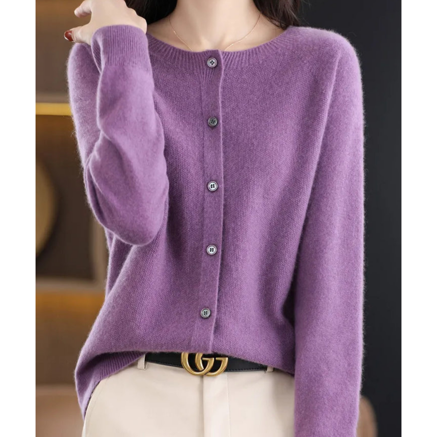 Grace | Pure Merino Wool Women's O-Neck Knitted Sweater