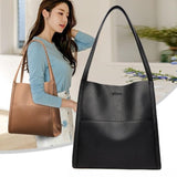 Solid leather shoulder bag