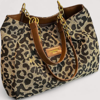 Edith | Leopard Canvas Shopping Bag
