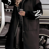 PEGGY - Women's Jacket with Knitted Sleeves and Hood