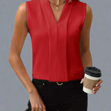 Rome | Sleeveless V-Neck Blouse