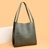 Solid leather shoulder bag