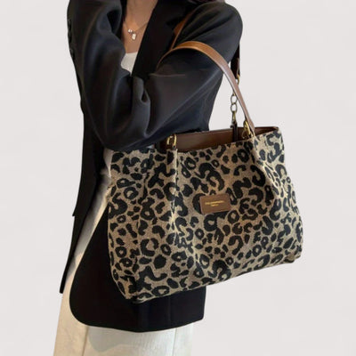 Edith | Leopard Canvas Shopping Bag