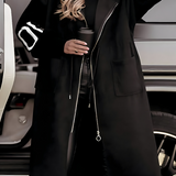 PEGGY - Women's Jacket with Knitted Sleeves and Hood