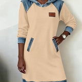 Dress with Hood and Contrasting Panels