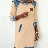 Dress with Hood and Contrasting Panels