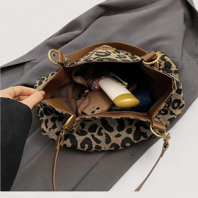 Edith | Leopard Canvas Shopping Bag