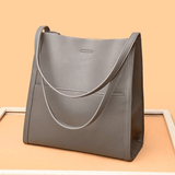 Solid leather shoulder bag