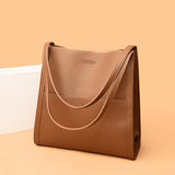Solid leather shoulder bag