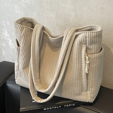Tilda | Ribbed Tote Bag with Cord Detail