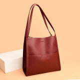 Solid leather shoulder bag