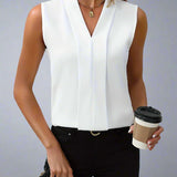 Rome | Sleeveless V-Neck Blouse
