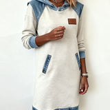 Dress with Hood and Contrasting Panels