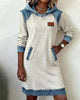Dress with Hood and Contrasting Panels
