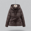 Women's Warm Belted Hooded Puffer Jacket | Winter