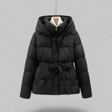 Women's Warm Belted Hooded Puffer Jacket | Winter