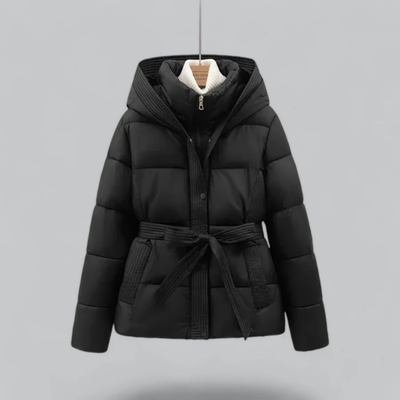 Women's Warm Belted Hooded Puffer Jacket | Winter