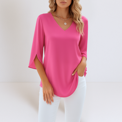 Sophie - V-Neck and Slit Sleeves