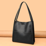 Solid leather shoulder bag