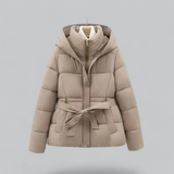 Women's Warm Belted Hooded Puffer Jacket | Winter