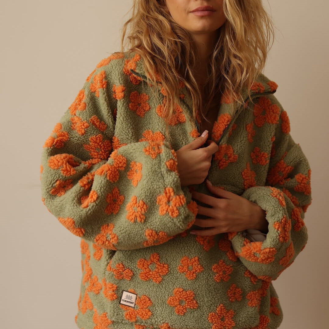 ÉLODIE - SHERPA PULLOVER COMFORT WITH BOHEMIAN STYLE