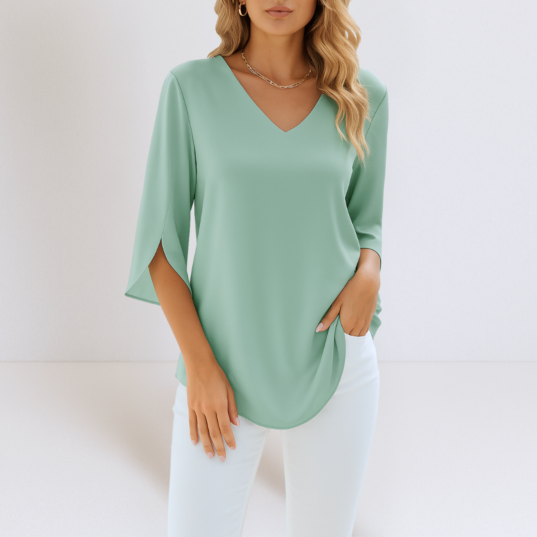 Sophie - V-Neck and Slit Sleeves
