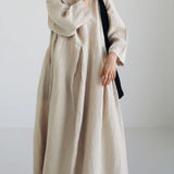 Apricot Cotton Dresses Pockets Patchwork Spring