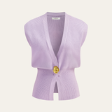 V-Neck Buttoned Detail Sweater Vest