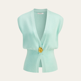 V-Neck Buttoned Detail Sweater Vest