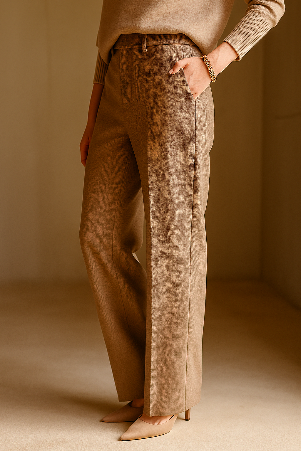 Colette Wool Herringbone Pants