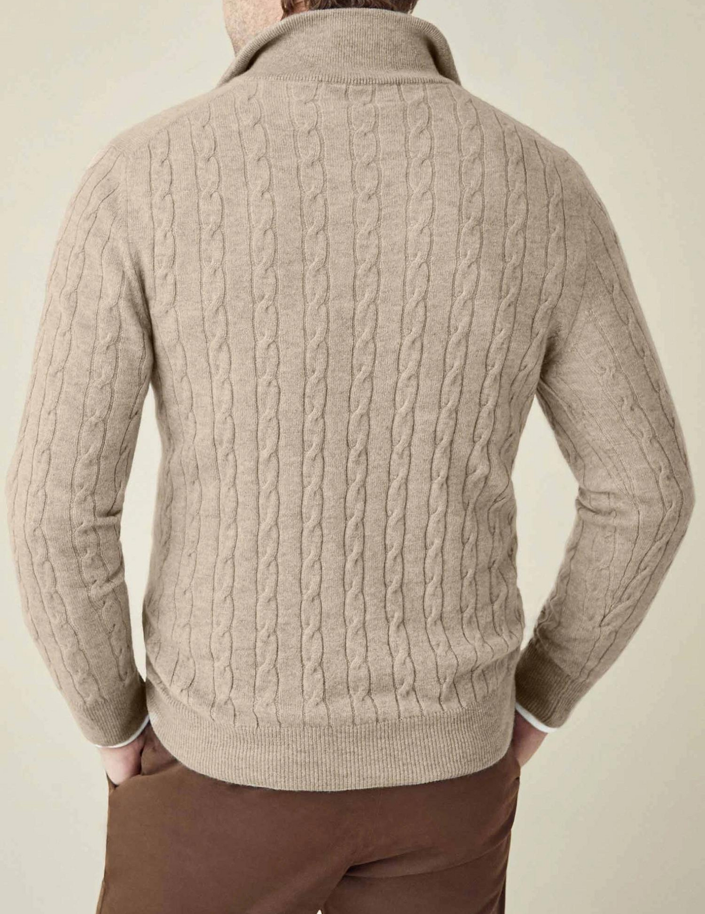 Zipped Sweater - Textured Cable Knit and Adjustable Warmth