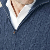 Zipped Sweater - Textured Cable Knit and Adjustable Warmth