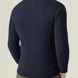 Zipped Sweater - Textured Cable Knit and Adjustable Warmth