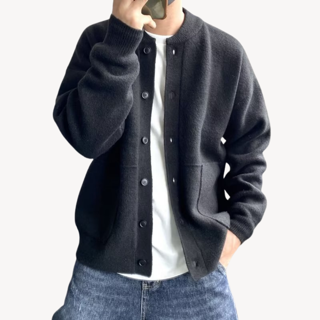 Peter | Men's Wool Button-Up Cardigan