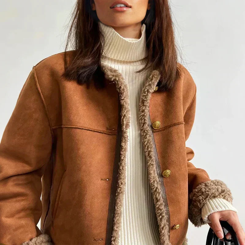 Macy | Sheepskin Buttoned Jacket