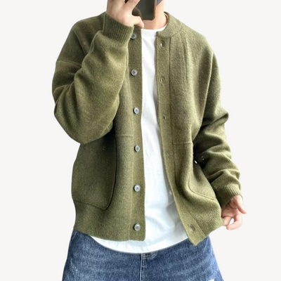 Peter | Men's Wool Button-Up Cardigan