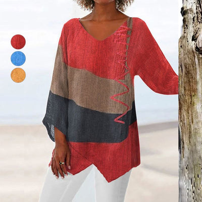 Hélène | Artistic Long Shirt with V-Neck