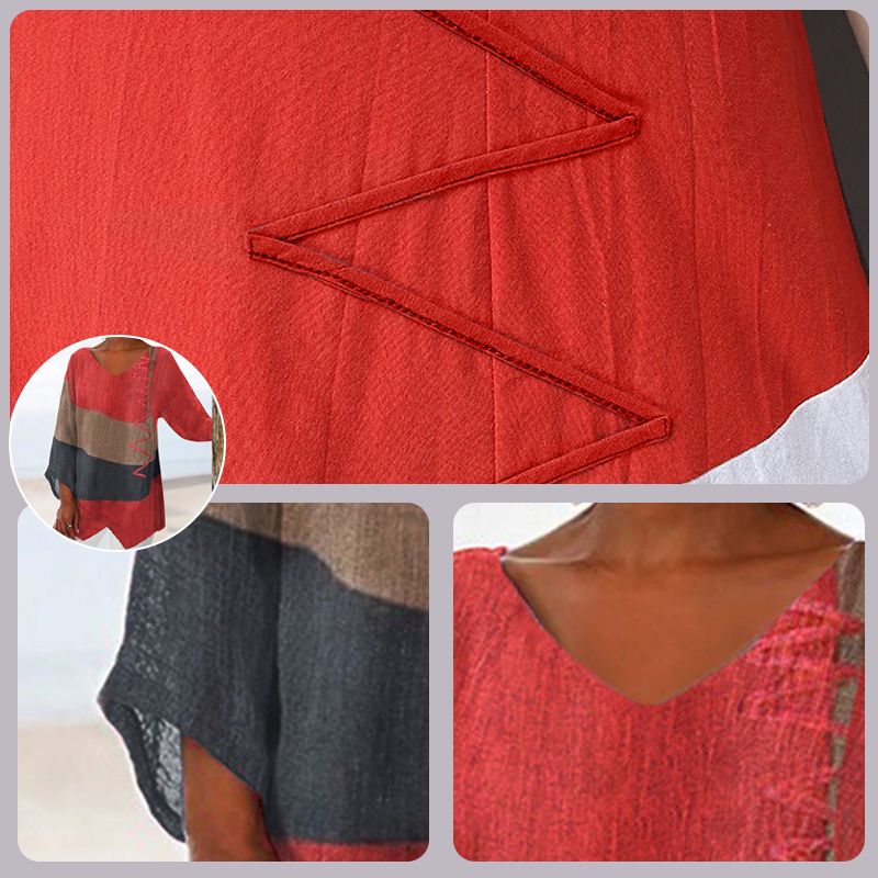 Hélène | Artistic Long Shirt with V-Neck